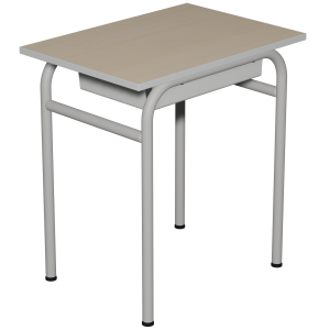 Table DELTA casier plateau ép.21 mm stratifié chant ABS piètement époxy - 70x50 cm - T6