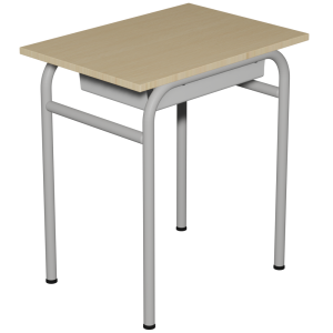 Table DELTA casier plateau ép.21 mm stratifié chant ABS piètement époxy - 70x50 cm - T6