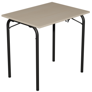 Table QUATRO plateau ép.19 mm mélaminé chant ABS piètement époxy - 80x60 cm - T6 - Noir RAL 9005