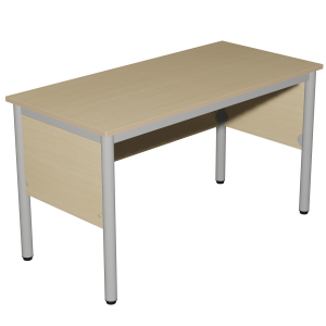 Chaire de professeur NOVA plateau ép.21 mm stratifié chant bois piètement époxy - 135x64 cm - T6 - Hêtre miel/gris RAL 9006