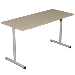 Table ESPACE plateau stratifié ép.24 mm chant bois piètement époxy - 140x60 cm - T6