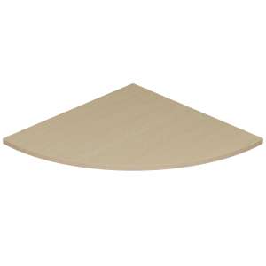 Rallonge VOLGA plateau ép.24 mm stratifié chant bois - 1/4 R 80 cm - T6