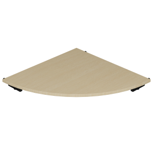 Rallonge PLUME plateau allégé ép.20 mm stratifié chant ABS piètement époxy - 1/4 de cercle R80 cm - T6