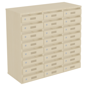 Meuble à courrier BIP BOP 24 portes mélaminé - L90xP40xH85 cm - Hêtre miel