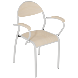 Bridge ROND'O 4 pieds assise et dossier Blueprotech® accoudoir bois piètement époxy - T6