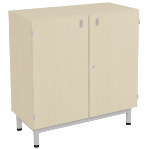Meuble bas BIP BOP portes battantes méla pièt époxy - L90xP45xH95 cm - Hêtre miel/gris alu RAL 9006