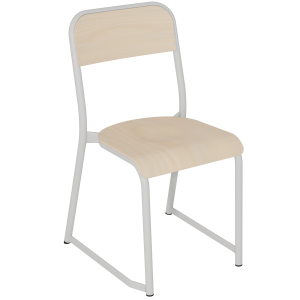 Chaise TRÉVISE 4 pieds renforcée assise et dossier bois Blueprotech® piètement époxy - T6
