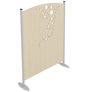 Claustra bulles ép.21 mm stratifié MDF chant vernis piètement époxy - L120xP30xH160 cm
