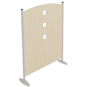 Claustra cubes ép.21 mm stratifié MDF chant vernis piètement époxy - L120xP30xH160 cm