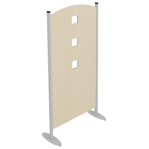 Claustra cubes ép.21 mm stratifié MDF chant vernis piètement époxy - L80xP30xH160 cm