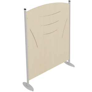Claustra tiges ép.21 mm stratifié MDF chant vernis piètement époxy - L120xP30xH160 cm