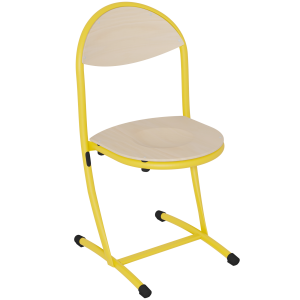 Chaise HÉLIA assise et dossier bois Blueprotech® piètement époxy - T6 - Jaune RAL 1003