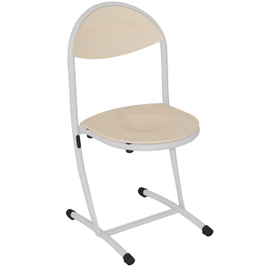 Chaise HÉLIA assise et dossier bois Blueprotech® piètement époxy - T6 - Gris alu RAL 9006