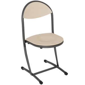 Chaise HÉLIA assise et dossier bois Blueprotech® piètement époxy - T6 - Noir RAL 9005