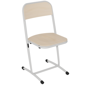 Chaise SAKI assise et dossier bois Blueprotech® piètement époxy - T6 - Gris alu RAL 9006