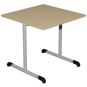 Table BANDANA DL plateau ép.24 mm stratifié chant bois piètement époxy - 80x80 cm - T6