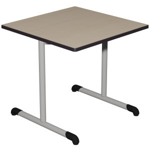 Table BANDANA DL plateau ép.24 mm stratifié chant polyuréthane piètement époxy - 80x80 cm - T6
