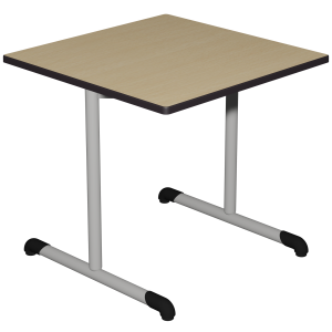 Table BANDANA DL plateau ép.24 mm stratifié chant polyuréthane piètement époxy - 80x80 cm - T6