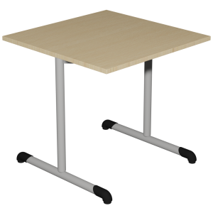 Table BANDANA DL plateau ép.24 mm stratifié chant ABS piètement époxy - 80x80 cm - T6