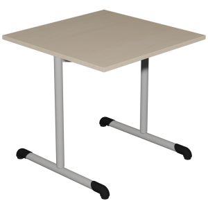 Table BANDANA DL plateau ép.19 mm mélaminé chant ABS piètement époxy - 80x80 cm - T6