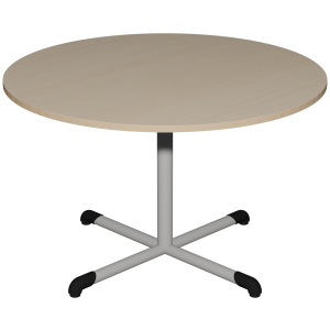 Table BANDANA plateau ép.24 mm stratifié chant bois piètement central époxy - D120 cm - T6