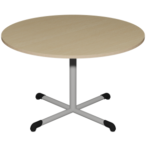 Table BANDANA plateau ép.24 mm stratifié chant bois piètement central époxy - D120 cm - T6