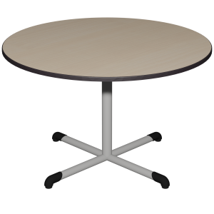 Table BANDANA plateau ép.24 mm stratifié chant polyuréthane piètement central époxy - D120 cm - T6