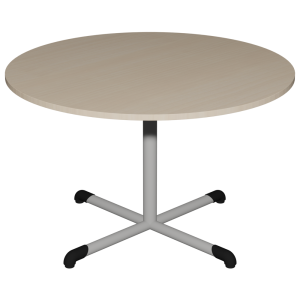 Table BANDANA plateau ép.24 mm stratifié chant ABS piètement central époxy - D120 cm - T6