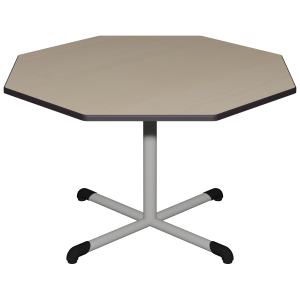 Table BANDANA plateau stratifié chant polyuréthane piètement central époxy - octogonale 120 cm - T6