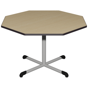 Table BANDANA plateau stratifié chant polyuréthane piètement central époxy - octogonale 120 cm - T6