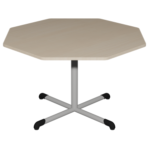 Table BANDANA plateau ép.24 mm stratifié chant ABS piètement central époxy - octogonale 120 cm - T6