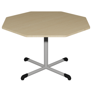 Table BANDANA plateau ép.24 mm stratifié chant ABS piètement central époxy - octogonale 120 cm - T6