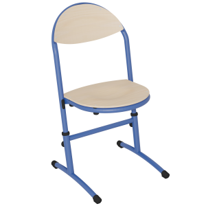 Chaise HÉLIA HR assise et dossier bois Blueprotech® piètement époxy - T3 à T6 - Bleu RAL 5002
