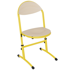 Chaise HÉLIA HR assise et dossier bois Blueprotech® piètement époxy - T3 à T6 - Jaune RAL 1003