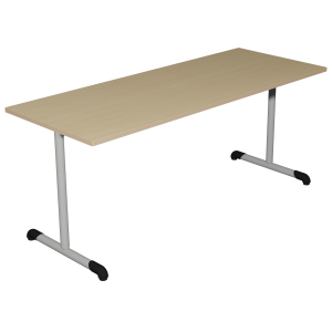Table BANDANA DL plateau ép.24 mm stratifié chant bois piètement époxy - 180x80 cm - T6
