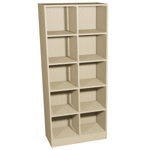 Meuble à cases SIMÉO 2 colonnes mélaminé chant ABS - L78,5xP42xH180 cm - Hêtre miel