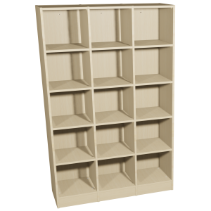 Meuble à cases SIMÉO 3 colonnes mélaminé chant ABS - L116,5xP42xH180 cm - Hêtre miel