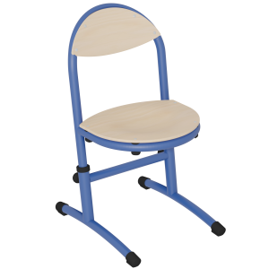 Chaise HÉLIA HR assise et dossier bois Blueprotech® piètement époxy - T1 à T3 - Bleu RAL 5002