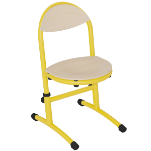 Chaise HÉLIA HR assise et dossier bois Blueprotech® piètement époxy - T1 à T3 - Jaune RAL 1003