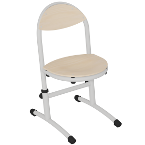 Chaise HÉLIA HR assise et dossier bois Blueprotech® piètement époxy - T1 à T3 - Gris alu RAL9006