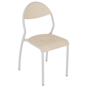 Chaise NUAGE assise et dossier bois Blueprotech® piètement époxy - T6 - Gris alu RAL 9006