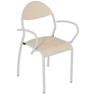 Bridge ROND'O 4 pieds assise et dossier bois Blueprotech® accoudoir et piètement époxy - T6