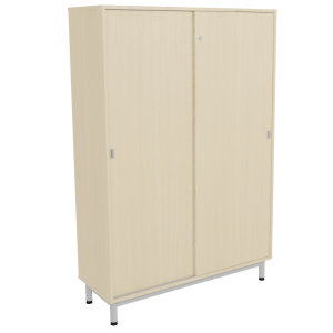 Armoire BIP BOP portes coulissantes méla pièt époxy - L120xP45xH180 cm - Hêtre miel/gris alu RAL 9006