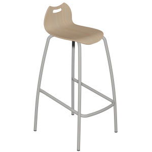 Tabouret ALTY coque Bandana bois Blueprotech® piètement époxy - H80 cm
