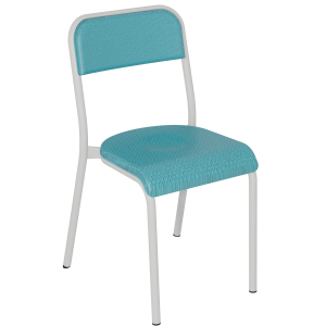 Chaise TRÉVISE 4 pieds assise et dossier tissu Trévira CS piètement époxy - T6