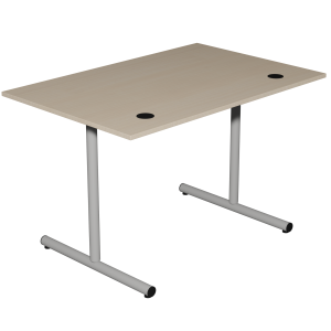 Table HUBBE plateau ép.19 mm mélaminé chant ABS piètement époxy - 150x70 cm - T6