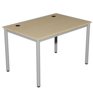 Table INFO plateau ép.19 mm mélaminé chant ABS piètement époxy - 150x70 cm - T6