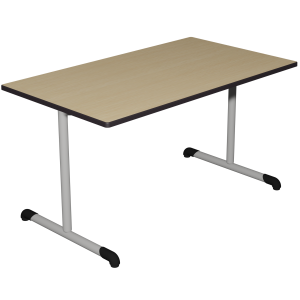 Table BANDANA DL plateau ép.24 mm stratifié chant polyuréthane piètement époxy - 140x80 cm - T6