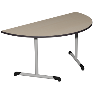 Table BANDANA DL plateau ép.24 mm stratifié chant polyuréthane piètement époxy - demi-lune D160 cm - T6