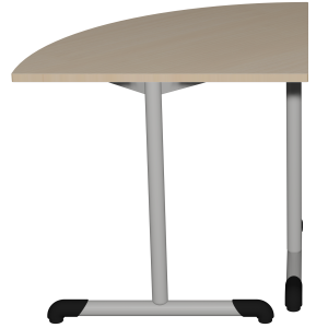 Table BANDANA DL plateau ép.24 mm stratifié chant bois piètement époxy - 1/4 D80 cm - T6